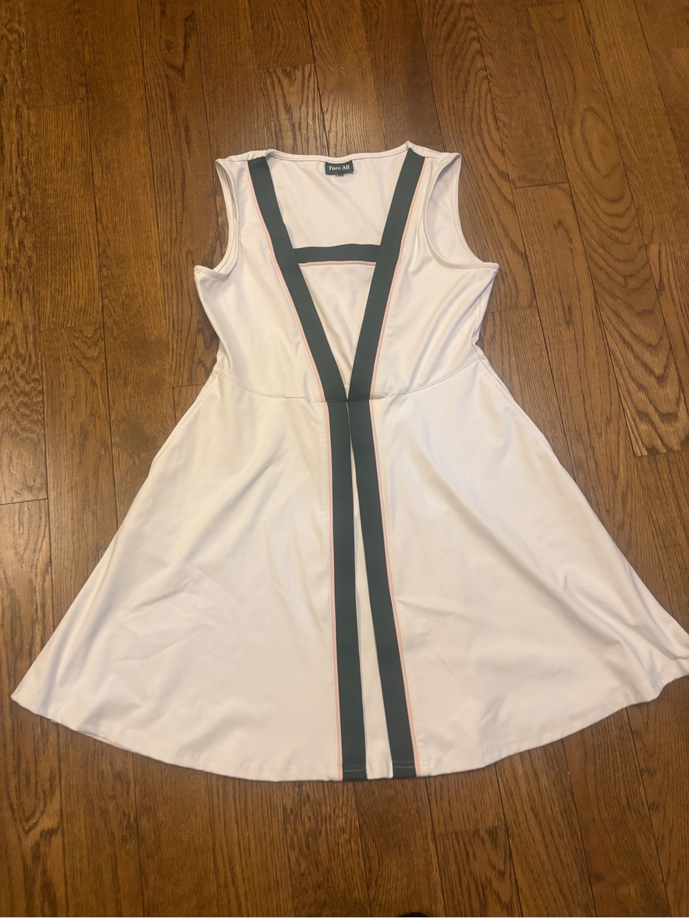 Fore All White Sleeveless Dress with Green/pink Trim